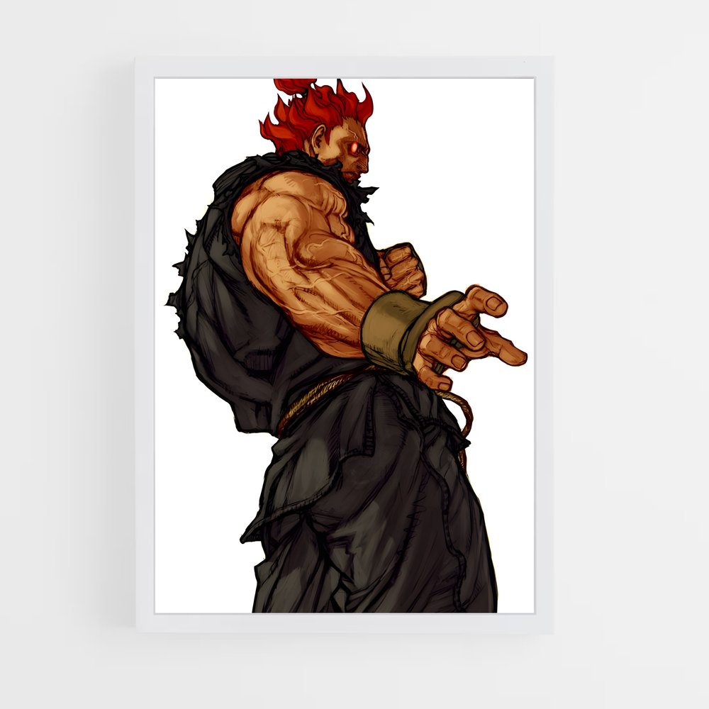 Poster Ryu le Guerrier Rouge – affiche Street Fighter (vue 3)